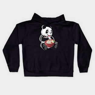 Panda,panda eats ramen,ramen lover,panda lover Kids Hoodie